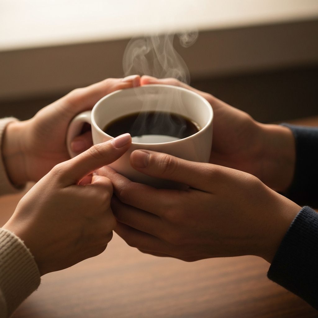 Warm coffee conversation